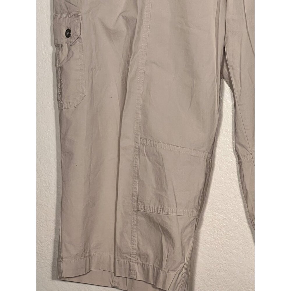 Avenue Womens Beige Cargo Capri Pants 20 Stretch Comfortable Lightweight Casual - Picture 7 of 10